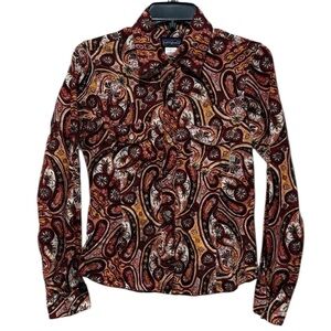 Patagonia Women’s Paisley Organic Cotton Flannel Shirt Small S Western Snap Fron